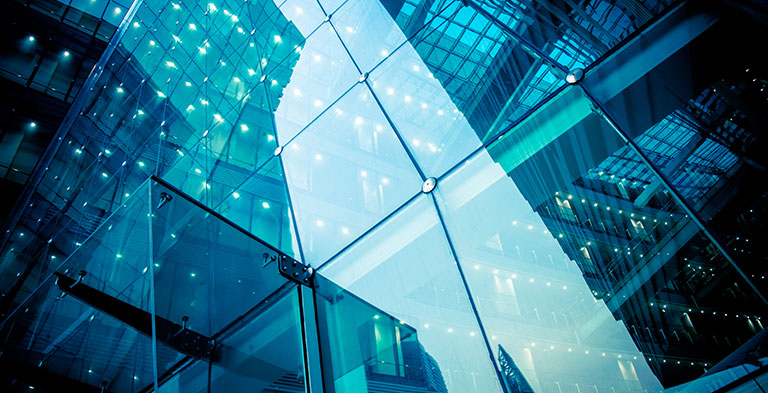 blue building