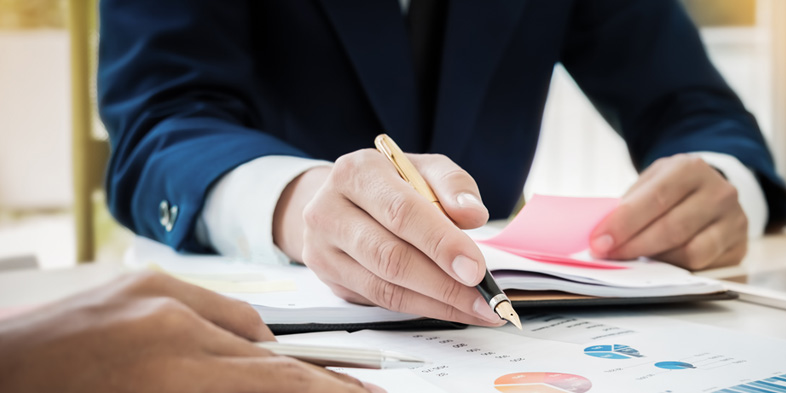 businessman with financial document